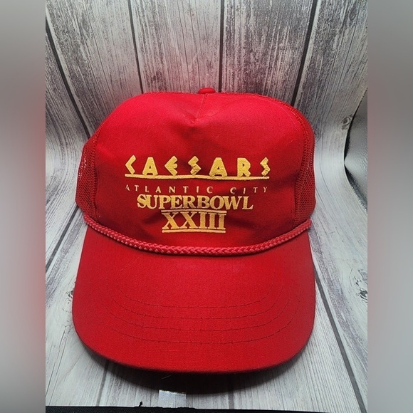 Other - Vtg 80's super bowl 23 ceasers red rope Snapback Hat